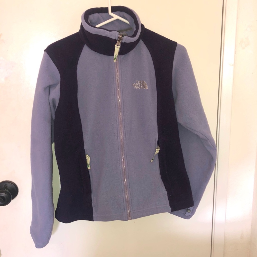 North face purple fleece jacket